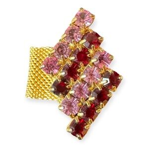 Vintage Wrap Around Pink Rhinestone Cufflinks